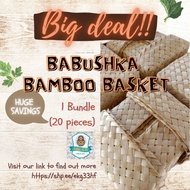 BABUSHKA Bamboo Basket WHOLESALE 1 Bundle 18cmx18cmx7cm Raga Bambu Harga Borong Home Deco
