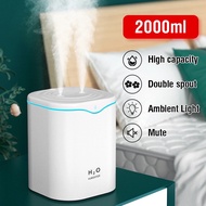 ( ) Double spray 2L 2000ml Ultrasonic Humidifier Air Purifier Diffuser Humidifers