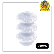Round Plastic Food Container with Lids MW-R1100[25pcs±]750ML Bekas Makanan Bulat