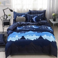 3/4 in 1 Bedding Sets Mattress Protector Comforter Cover Fitted Bed Cover Sheet Set with 2 Pillowcase Single/Queen/King Size