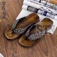 Clogs Summer Flip-Flops Home Shoes Men's Wooden Footprint Slippers Flip @