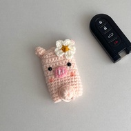 Fiona's Crochet Flower Piggy Car Key Cover/Key Bag/Key Protector Perodua/Toyota/Proton/Honda  花花小猪车钥
