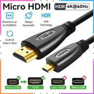 【Ready Stock】Micro HDMI To HDMI Cable Adapter Male To Male Converter Full HD 1080P 3D 4K HDMI Cable 