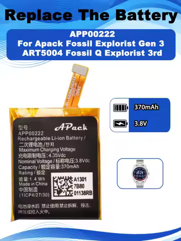 3.8V 370mAh APP00222 Replacement Battery For Michael Kors Access Grayson MK5025 Smart Watch Batterie