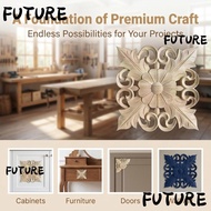 HL-FUTU Wood Carved Applique, Easy To Paint Wood Wood Ornament, Decorative Wood Piece light brown 5.