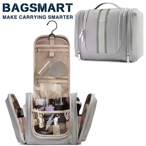 BAGSMART Travel Organizer Bag Hanging Makeup Bag Large Capacity Cosmetic Toiletry Bag Case organizad