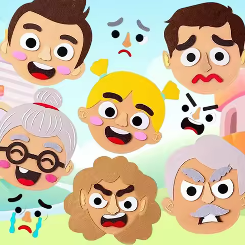 Facial Expression Toys for Kids Children Interactive Learning Puzzle Montessori Emotion Management E