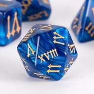 7-Die DND Dice Set Polyhedral Dice Set with a Leather Dice Bag, D&D Dice Set for RPG Table Games (Ro