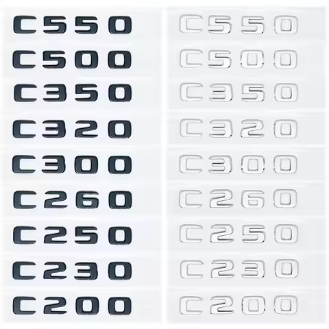 Mercedes Benz C180/C200/C220d/C250d/C260/C300d 4MATIC 3D Glossy Black ABS Letters Emblem - W205 Coup