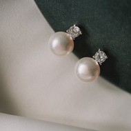 Miranda_鑽石珍珠耳環 珍珠耳夾