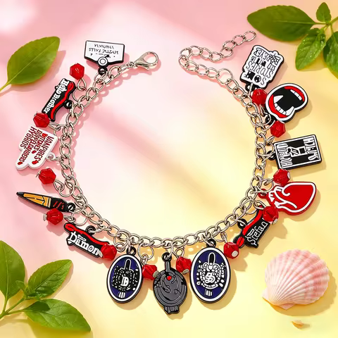 Vampire Diaries Charm Bracelet Damon Stefan Characters Mystic Falls Theme Cartoon Jewelry Accessory 
