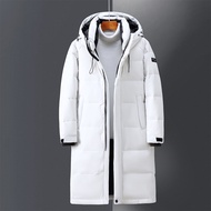 KY-D Down Jacket Men's Winter Hooded Mid-Length White Duck down Jacket down Jacket Coat Men's Couple's Thickened Warm do