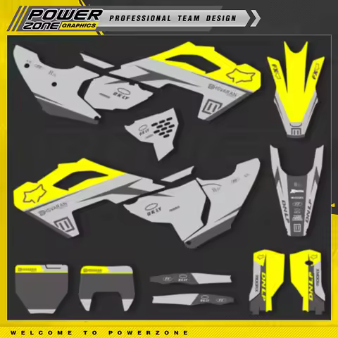 PowerZone Custom Motorcycle Graphics Decal Stickers Kits For Husqvarna Decals 2023 2024 2025 TC FC 1