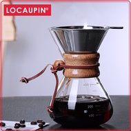 Locaupin Coffee Maker Set Heat Resistant Glass Carafe Hand Drip Filter Coffee Maker with Handle And Scale