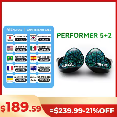 AFUL Performer 5+2 / Performer 7 2DD+4BA+1Micro Planar In Ear Monitor Earphones HiFi Wired Hybrid Mu