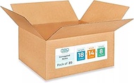 DL Packaging Medium Corrugated Moving Boxes 18"L x 14"W x 8"H (Pack of 20) - Excellent Choice of Stu