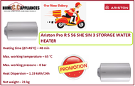 ARISTON PRO R S 56SHE SIN3 WATER HEATER (56L) / FREE EXPRESS DELIVERY