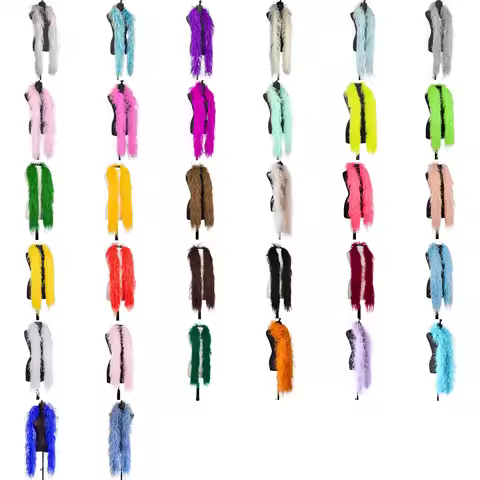 5 Ply Ostrich Feather Boa Trim 2 Meters Long for Wedding Party Dress Carnival Decoration Feather Sha