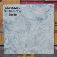 Granit lantai 60x60 motif marmer Blue Gin Drak grey