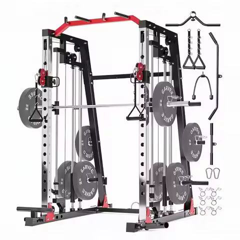 Smith Machine Home Gym – 2200LBS Multi-Function Squat Rack with Smith Bar, Custom