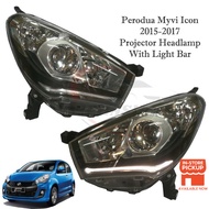 PERODUA MYVI ICON SE 1.5 2015 - 2017 HEAD LAMP / LAMPU DEPAN ( LED LIGHT BAR DAYLIGHT PROJECTOR)