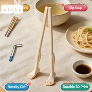 WINTE 1pair Foot Shape Chopsticks, 22cm Lightweight Toe-Shaped Chopsticks, Novelty With Straw Easy-t