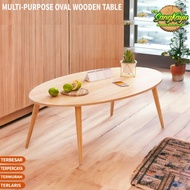 Oval wooden table, coffee table, coffee table, multi-purpose sofa table 8