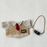 Labubu Knitted Fake Two-Piece Set Vintage Style Doll Clothes for 17cm Dolls Collectible Toys Fabric 