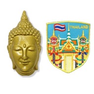 泰國金佛臉生活家居磁鐵+泰國 玉佛寺 曼谷大皇宮 袖標【2件組】