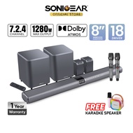 SonicGear 7.2.4ch StudioBar 9000 Soundbar with Dolby Atmos | 1280w | Home Theater | Wireless Subwoof