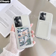 Phone Case OPPO Reno 11 Pro 11F Back Cover Transparent Card Sleeve Coin Purse Wallet Design Protector Cover for OPPO Reno11 F Pro Cases