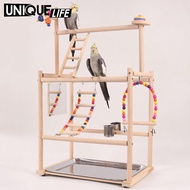 [Yoyoyo1] Parrot Playstand,Parrot Bird Playground,Exercise,Activity Center Perch Stand Wood Perch Gy