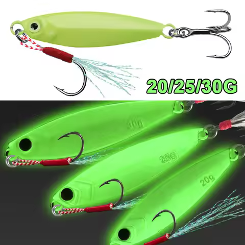 Glow Jig Lure 20g 25g 30g High Quality Shore Cast Spoon Jigging Luminous Speed Sinking Jig Lure Arti