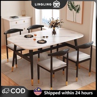 【LingLing】120x60 Simple Eames Dining Table with 4 Eames Chairs - Dining Set / Meja Makan