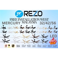 Authorize Dealer Rezo Ceiling Fan (32"/42"/56") DC Motor 18-Speeds MERCURY 32 LED /42 LED / 56 LED