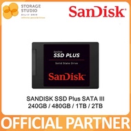 SanDisk SSD Plus 2.5" 2TB/1TB/480GB/240GB/120GB (530R, 440W)  SATA Local Warranty: 3 Years ** SanDisk Official Store **