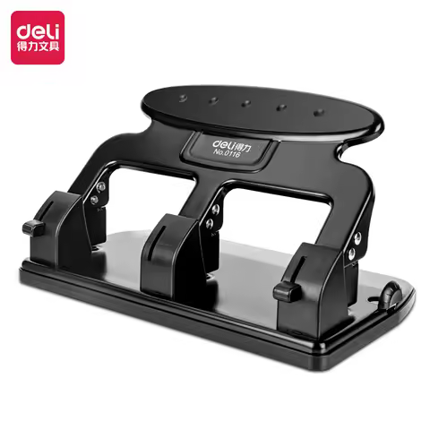 Deli 0116 Office Desk 7mm 3-Hole Desk Punch 3 Hole Punch 35 Sheets,Hole Distance 108mm