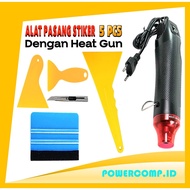PWRHG02 Heat Gun + Sticker Installation Tool 5 PCS Complete Set | Including Scraper, Squeegee, Cutte