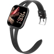 Compatible for FITVII Smart Watch Bands, 18mm, 20mm, 22mm Slim Vintage Leather Strap Replacement Com