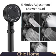 5-Mode Pressurized Handheld Shower Head Detachable Multi Function Wall Mounted Bracket Water Saving 
