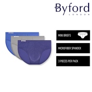 Byford Seluar Dalam Lelaki | (3 Pcs) Byford Mens Microfiber Spandex Mini Brief Underwear Assorted Co