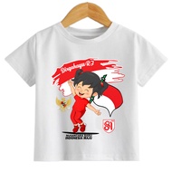August t-shirt for girls, 8th Indonesian Independence Day, August 17th, ages 1-12 years