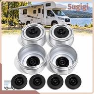 SUGIGMY 4PCS Trailer Hub Dust Cap, with Rubber Plug 2.44 Inch Trailer Axle Dust Cap, Durable Heavy D