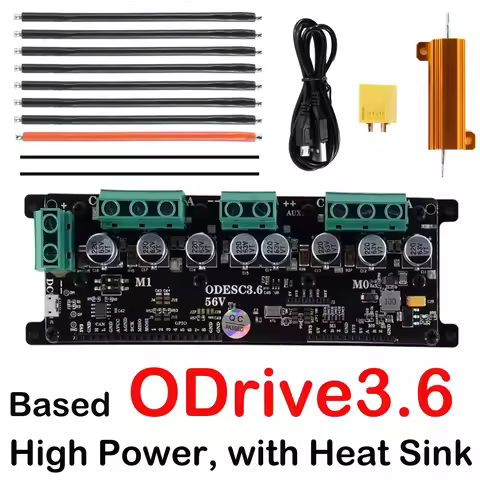 Based ODrive3.6 FOC BLDC AGV CNC Servo Dual Motor Controller High Power Development Board, ODESC wit