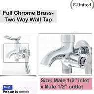 Falla®️Italy - Pesante Handle Right Angle 2 way Tap Valve / Angle Valve with Tap / Chrome brass valv