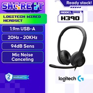 Logitech H390 Wired USB-A Computer Headset with Noise Cancelling Mic for Video Meeting Music Gaming