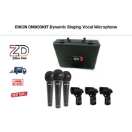 EIKON DM800KIT Dynamic Singing Vocal Microphone Set (3 microphone, 3 clamp)