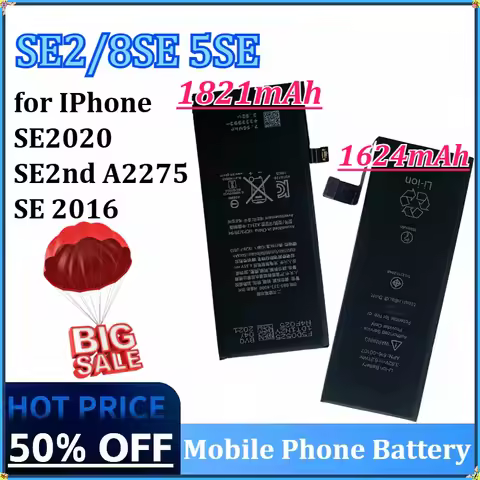 Newly Upgraded SE2/8SE 5SE 1624mAh/1821mAh High Capacity Mobile Phone Battery for IPhone SE2020/SE2n