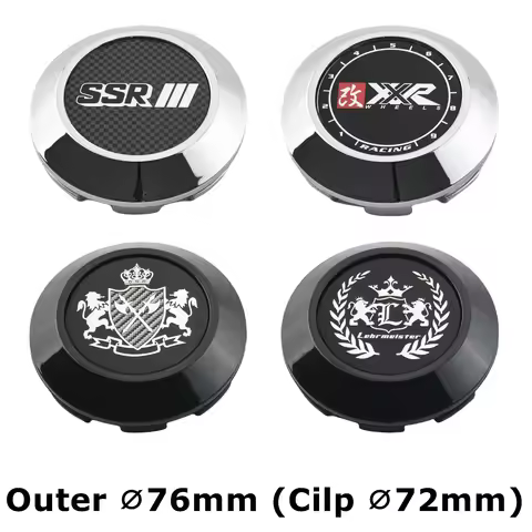 4PCS OD 76MM / ID 72MM Cap For Rims SSR XXR VIP LEHR MEISTER Emblem Wheel Center Cap Sport Car Logo 