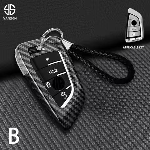 Carbon Fiber Pattern Key Case Cover For BMW G20 G30 X1 X4 X5 X3 45e G05 X6 F20 I4 35i G21 F40 F80 BM